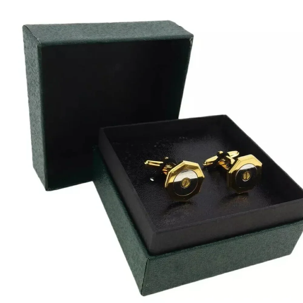 DUNHILL Cuffs D Mark Gold & Silver Bracket Authentic USED